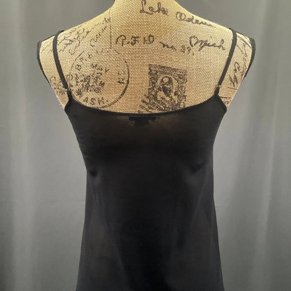 Theory Slip Dress Women Size 2 Silk Sheer Black Slip On Adjustable Straps - Picture 5 of 7